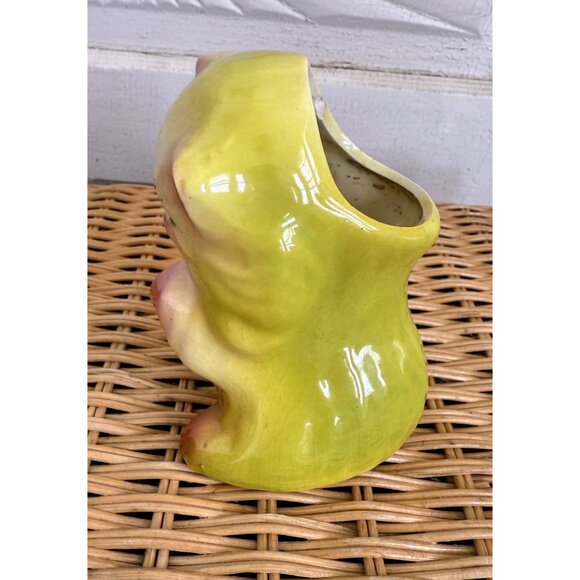Vintage 50's Yellow Ceramic Cat Kitten Planter Pot Vase Kitsch Retro - Picture 9 of 14